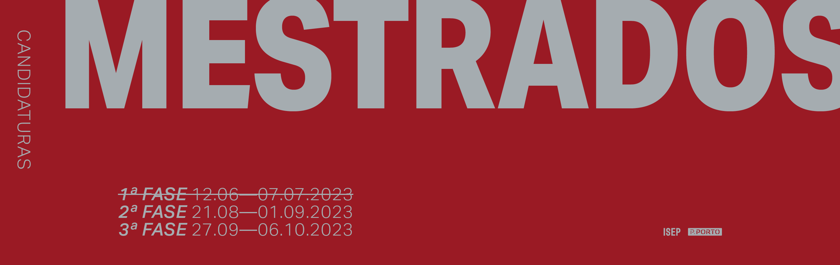 2.ª Fase Candidaturas Cursos de Mestrado